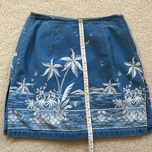 VTG Liz Claiborne Tropical Denim Skirt 2 Petite - Picture 4 of 11